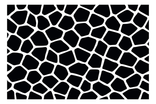 Bold line art illustration of a giraffe print pattern depicting a geometric animal texture for fashion or graphic design