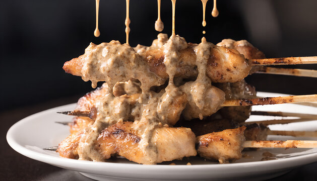 pictures of typical Indonesian food, satay food, satay skewers