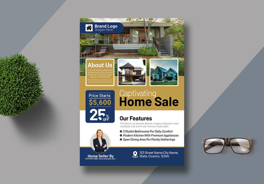Captivating Home For Sale Flyer Template Layout