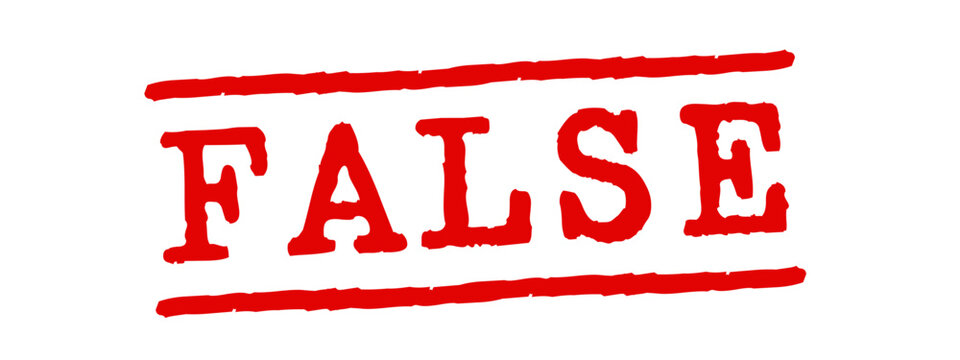 Text "False" on red imprint stamp.