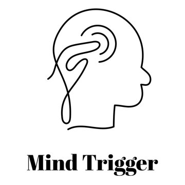 Human Head Mind Activation Trigger Icon Continuous Line Cognitive Psychology Awareness Outline Vector. mind activation, psychology symbol, brain awareness, neural concept. Editable Stroke.