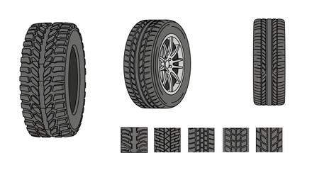 Tire Wheels Rubber Automotive Vehicle Parts. © tu