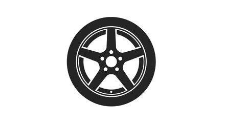 Obraz premium Black alloy car wheel closeup.