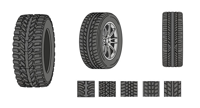 Tire Wheels Rubber Automotive Vehicle Parts.