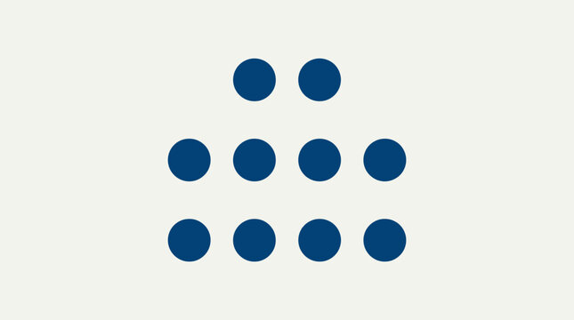 Abstract Pyramid Formation with Dark Blue Dots