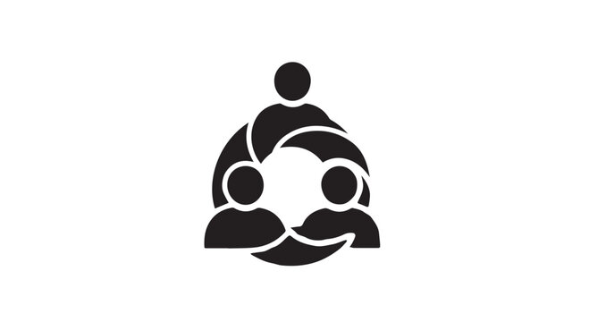 Team collaboration logo icon representing unity partnership and community support