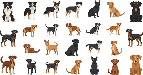 Fototapeta premium set of silhouettes of animals