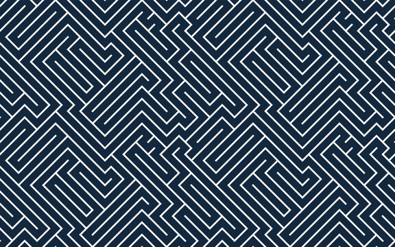 labyrinth maze endless abstract background, vector seamless pattern of a logic game with angular lines, continuous geometrical wallpaper.