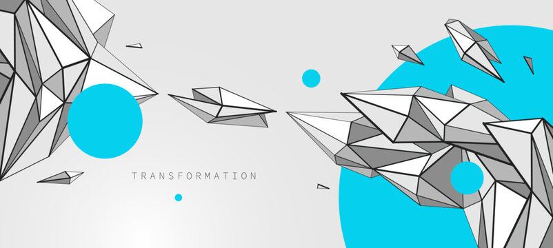 Technological transformation of structured forms, representing data flow, systems thinking, digital intelligence, and controlled evolution through information.