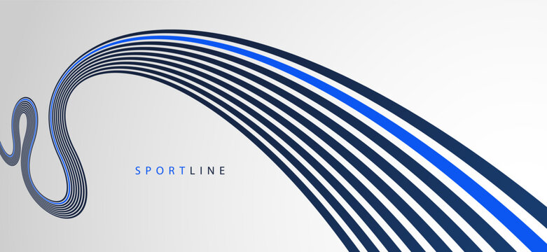 Abstract sport background with flowing parallel lines and single color accent symbolizing speed, focus, race momentum, athletic performance and competitive motion.