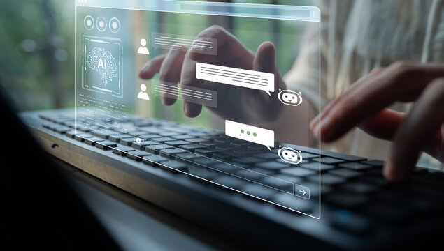 A user interface of a conversational AI platform. A user interacts with an intelligent chatbot by typing prompts to receive support and information from the digital brain. Fermion