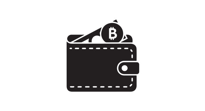 Bitcoin wallet icon for cryptocurrency storage and digital finance transactions
