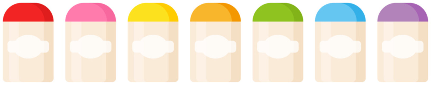 カラフルな調味料用の容器、スパイスボトル、調理器具の独立した白背景のイラスト素材