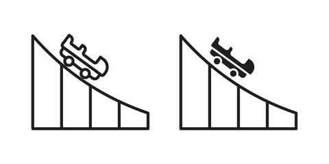 Roller coaster icon linear vector outline, symbol logo design style © JacobJ