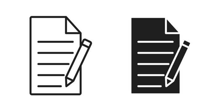 signature file icon linear vector outline, symbol logo design style