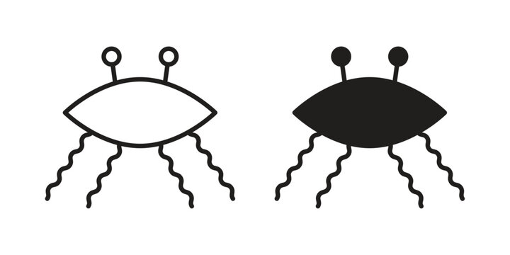 Spaghetti Monster Flying icon linear vector outline, symbol logo design style