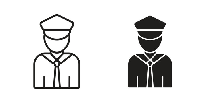 User pilot icon linear vector outline, symbol logo design style