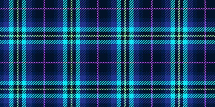 Modern Scottish checkered tartan, ethnic style, neon shades, decorative textile texture