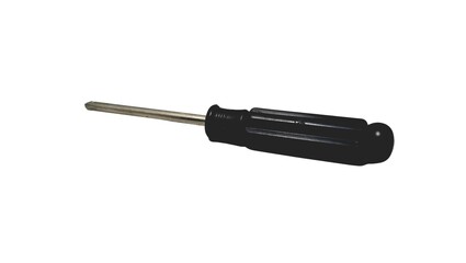 Fototapeta premium Black Handle Precision Screwdriver on White Background