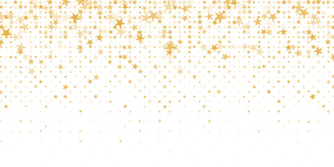 Golden star background with glittering confetti and falling stardust. magical yellow pattern for holidays. Flat vector illustration isolated © devi