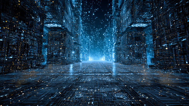 Concept of Futuristic Cyberspace and Digital Technology Stock Illustration