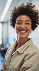 Fototapeta premium Smiling Woman in Casual Workwear