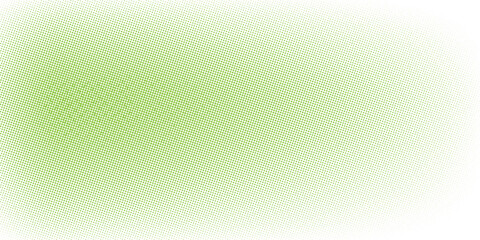 Fototapeta premium Light green halftone dots background with a soft gradient effect on white.