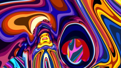 Fototapeta premium Vibrant Abstract Fluid Art with Bold Color Swirls