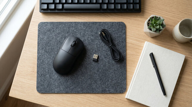 computer mouse, wireless mouse, mouse pad, office supplies isolated on transparent background