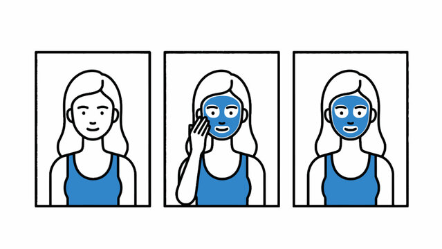 Skincare Facial Mask Application Steps Illustration