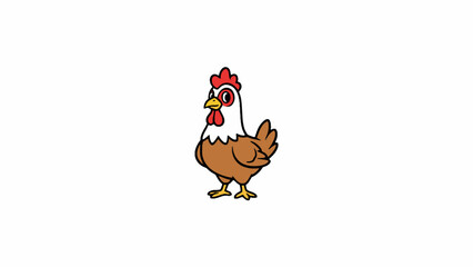 Hen cartoon mascot illustration isolated on white background © tere