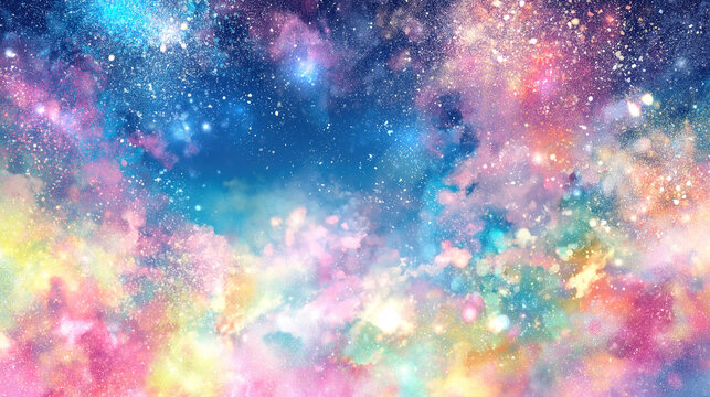 Colorful fireworks background with copy space, vibrant festive design,カラフルな花火の背景素材 コピースペース付きの華やかなデザイン