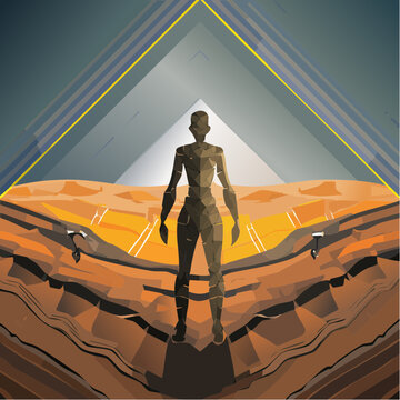 A solitary figure stands tall embodying strength and resilience.