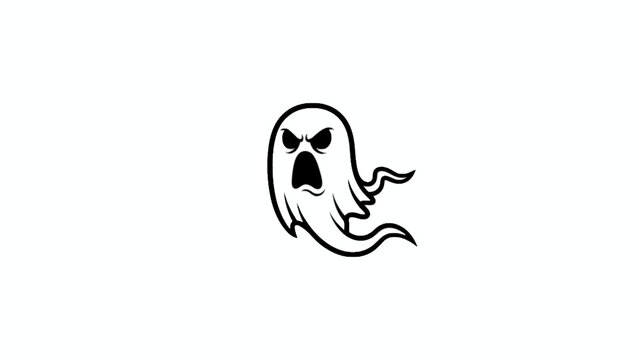 Angry ghost vector illustration isolated on white background