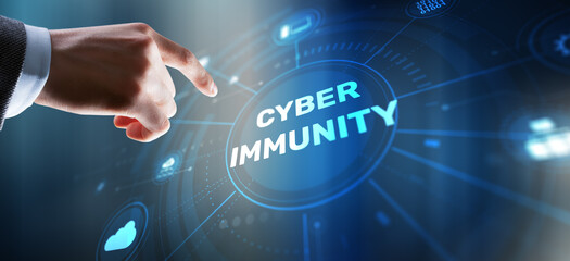 Fototapeta premium Cyber immunity system providing comprehensive protection against digital threats and attacks