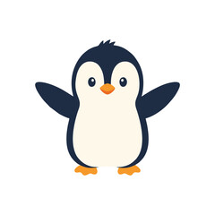 Fototapeta premium Cute Cartoon Penguin Character with Open Arms.