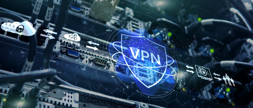 Internet Privacy and VPN Data Encryption Concept with Secure Network Communication Interface