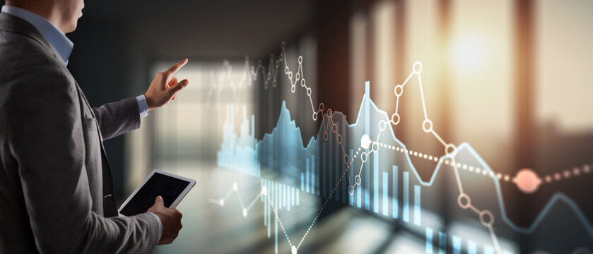 Abstract financial chart. Investment trading financial analysing forex currency economy growth