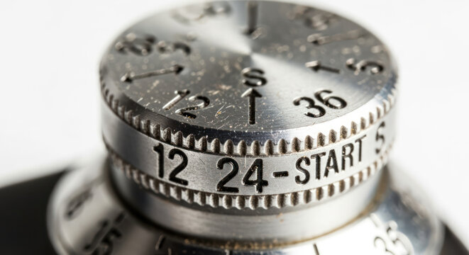 Macro Dial Showing Time Settings on a Vintage Camera Exposure Meter