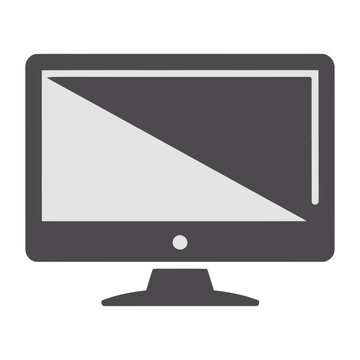 Minimalist vector design of a computer monitor with a diagonal screen