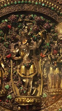Chintamani Lokeshvara. Sanskrit Word Literally Means wish Granting Jewel. This Plaque Depicts Fl...