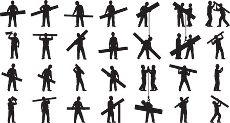 Fototapeta premium diverse people in dynamic poses flat design vector illustration
