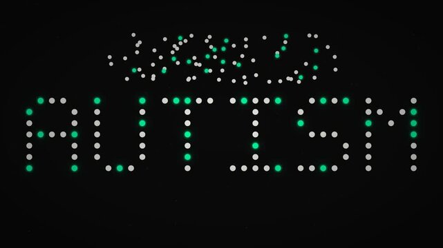 World Autism Awareness Day Dot Matrix Animation