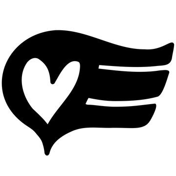 Heart logo symbol with flag illustration