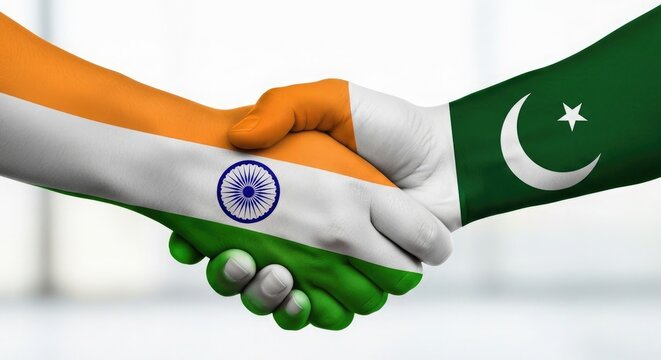India and pakistan peace gesture a symbolic handshake for labour day and international relations