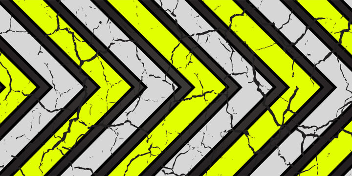 Abstract Racing Background with Neon Yellow and Silver Chevron Shapes on Dark Grungy Texture, Modern Dynamic Sports Banner Design for Automotive Wrap and Gaming Header