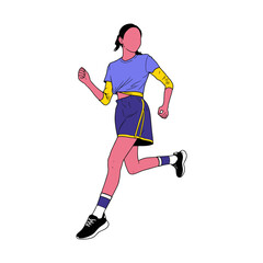 Obraz premium Illustration of a young woman running in sportswear
