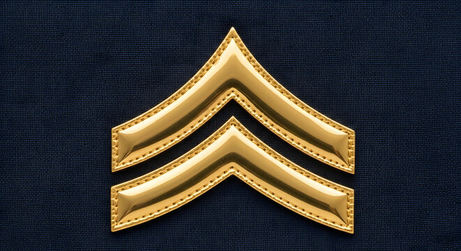 A formal insignia or patch representing the rank of sergeant