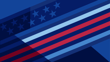 American flag, patriotic background, red white blue stripes, starry pattern © Rana Islam