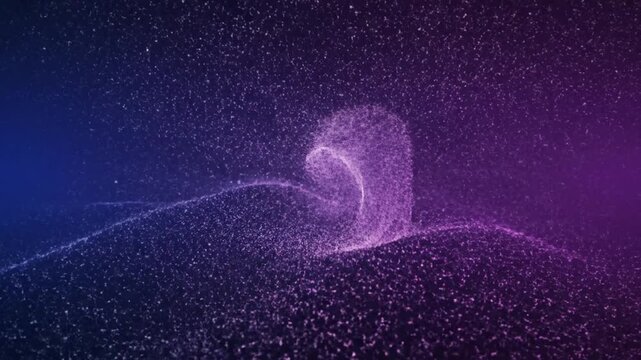 Dark blue and purple grainy gradient background with vintage noise texture for abstract retro banner header poster or artistic backdrop design featuring cinematic mood and stippled aesthetic